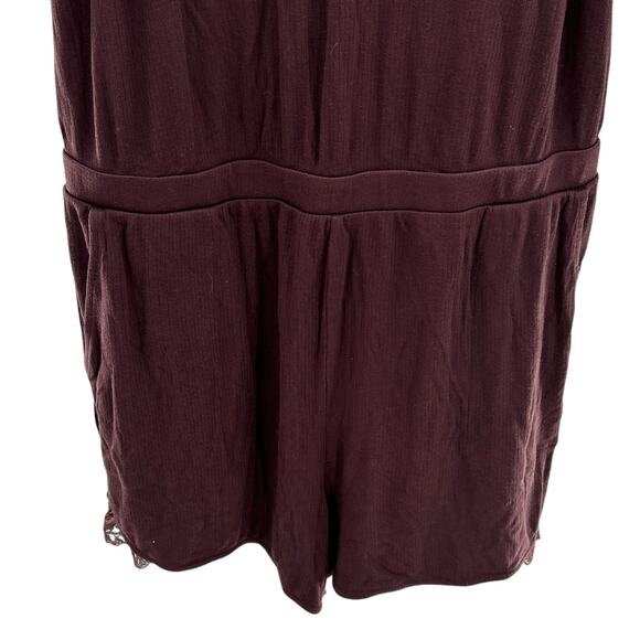 Soma Intimates Pinot Noir Purple Rib Lace Cool Nights Sleep Romper - Picture 7 of 12